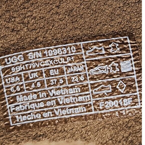 UGG Women Bandara Brown Leather Ankle Boots Booties Size 6.5 Stacked Heel Zipper - Picture 5 of 8